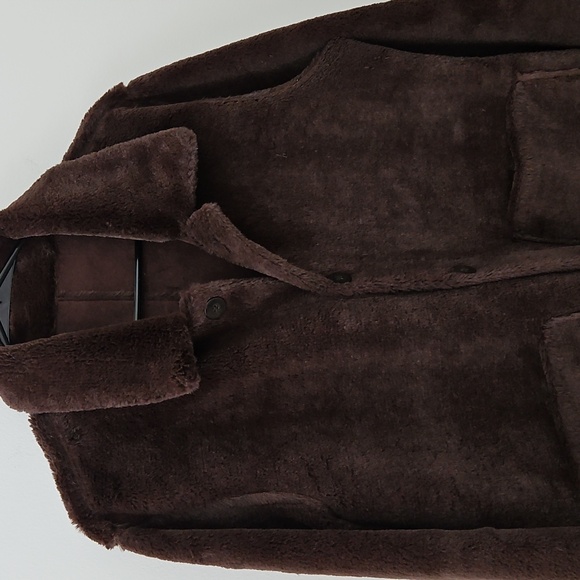 Chocolate brown faux fur‎ reversible coat - Picture 2 of 12